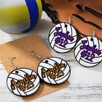 Orecchini da pallavolo in legno personalizzati con nome e numero Regalo di compleanno per chi ama la pallavolo