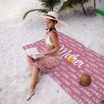 Serviette de plage personnalisée sans sable et à séchage rapide Accessoire d'été Cadeau d'anniversaire pour la famille
