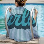 Gepersonaliseerd Super Absorberend Sneldrogend Zacht Groovy Retro Multicolor Strandlaken met Naam Zomerfeest Verjaardagscadeau voor haar