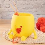 Personalised 3D Printed Cute Smile Face Crochet Knitting Yarn Bowl with Name Multicolour Available Funny Birthday Gift for Mom Grandma
