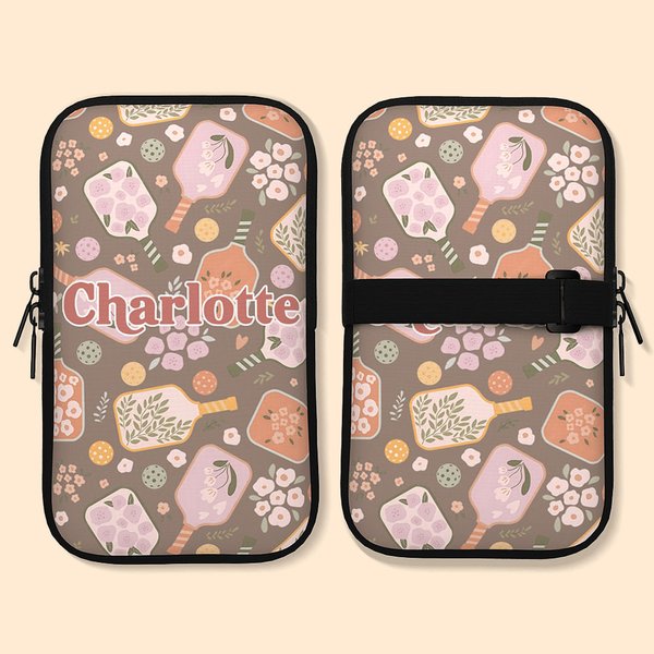 Funda para vaso de agua de palas de Pickleball con hebilla ajustable y flor retro personalizada Regalo de cumpleaños para amantes del deporte