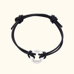 Personalizada Grabado Angel Wings Pet Paw Print Pulsera de cuerda de cuero con nombre Memorial Simpatía Regalo para Pet Lovers