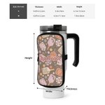 Gepersonaliseerde Retro Flower Pickleball Paddles Water Cup Pouch met verstelbare gesp Verjaardagscadeau voor sportliefhebber