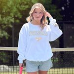 Personalized Retro Flower Pickleball Paddles Design Crewneck T-Shirt Sweatshirt with Name Ball Game Birthday Gift for Pickleball Lover