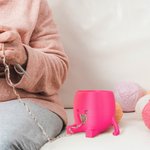 Personalised 3D Printed Cute Smile Face Crochet Knitting Yarn Bowl with Name Multicolour Available Funny Birthday Gift for Mom Grandma