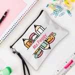 Personalisierte Retro Floral Bleistifte Portable Zipper Storage Bag mit Namen und Armband zurück zu Schule Anerkennung Geburtstagsgeschenk für Lehrer 