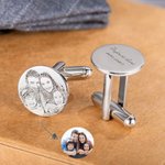 Boutons de Manchette Personnalisés avec Texte et Photo de Portrait Cadeau de Souvenir pour Homme