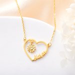 Personalisierte Sie sind mein Sonnenschein herzförmige Sonnenblume Name Halskette mit Geburtsstein Geburtstag Jahrestag Geschenk für sie