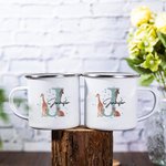 Henkilökohtainen söpö kirahvi seepra tiikeri 11oz emali kuppi nimi ja Initial syntymäpäivä vuosipäivä lahja lapselle