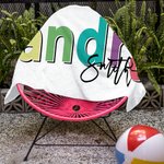 Personalised Colourful Name Beach Towel Super Absorbent Quick Dry Sand Free Summer Vacation Birthday Party Gift for Girl Woman