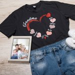 Personalisierte Oma Herz Schweiß Paw Prints Crewneck T-shirt Sweatshirt mit 1-10 Kind Namen Geburtstag Muttertag Geschenk für sie