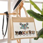 Bolsa de yute personalizada The Most Purrfect Dog Mom Ever Tote Bag with Front Pocket and 1-6 Dog's Name Birthday Travel Accessory Gift for Dog Lover