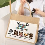 Bolsa de yute personalizada The Most Purrfect Dog Mom Ever Tote Bag with Front Pocket and 1-6 Dog's Name Birthday Travel Accessory Gift for Dog Lover