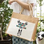 Bolsa de yute personalizada The Most Purrfect Dog Mom Ever Tote Bag with Front Pocket and 1-6 Dog's Name Birthday Travel Accessory Gift for Dog Lover