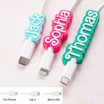Personalisierte 3D-Druck Pink Stil Name USB-Kabel 1,5m für iPhone Micro USB Typ C Handy-Zubehör Weihnachten Geburtstag Geschenk für Freund Familie