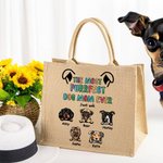 Personalisierte Die meisten Purrfect Hund Mama jemals Jute Tote Tasche mit 1-6 Hundenamen große Kapazität Geburtstag Reisezubehör Geschenk für Hundeliebhaber