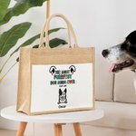 Bolsa de yute personalizada The Most Purrfect Dog Mom Ever Tote Bag with Front Pocket and 1-6 Dog's Name Birthday Travel Accessory Gift for Dog Lover