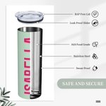 Gepersonaliseerde Multicolor Schaduw Monogram 20oz Naam Skinny Tumbler met rietje en schoonmaakborstel Verjaardagsfeestje Sport Cadeau voor haar