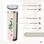Gobelet Stéthoscope Personnalisé de Feur de Naissance et Nom avec Paille et Brosse Cadeau d'Anniversaire pour Infirmière Étudiant en Médecine