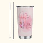 Gobelet Isotherme Personnalisé avec Nom Initiales et Motif Nœud Papillon Coquette Rose Bouteille avec Paille et Brosse Cadeau Anniversaire pour Femme