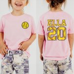 Maglietta personalizzata Softball 100% cotone per bambini adulti con nome e numero Regalo di compleanno per gli amanti dello sport del softball