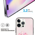 Personalised Pink Coquette Bow Tie Cross Phone Case for iPhone with Name and Initial Birthday Gift for Her