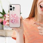 Personalised Pink Coquette Bow Tie Cross Phone Case for iPhone with Name and Initial Birthday Gift for Her