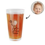 Bicchiere da birra personalizzato con nome e ritratto foto, design divertente 