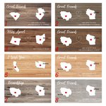 Personalised State to State Map Wooden Wall Decor with Names Graduation Friendship Long Distance Gift for Family Friend