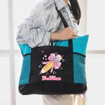 Personalized Pink Coquette Bow Pencil Design Tote Bag with Name Large Capacity Travel Accessory Teacher's Day Appreciation Gift for Teacher