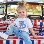 Personlig amerikansk flagga 1776 4 juli 100% bomull Baby Onesie Barn Vuxen T-shirt Matchande Outfit med namn Independence Day Present till familjen