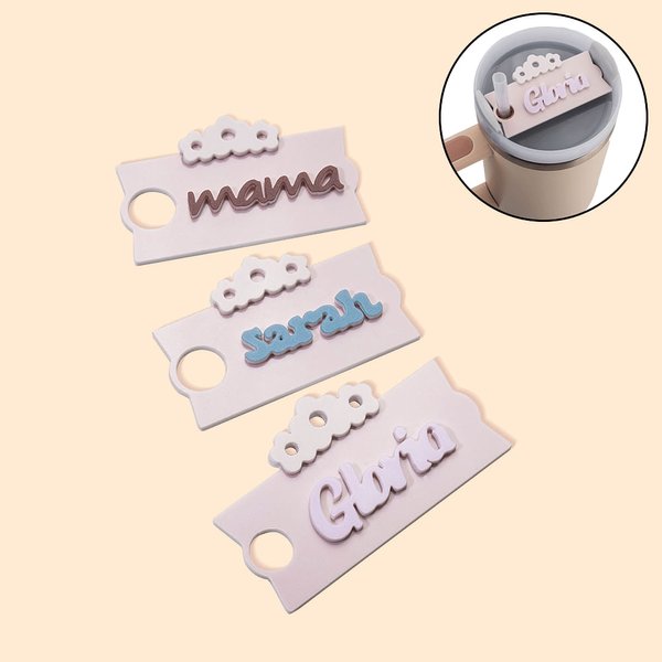 Étiquette de Couvercle en Acrylique Personnalisée avec Nom Accessoire pour Gobelet 887ml ou 1182ml Cadeau Anniversaire pour Femme