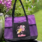 Personalized Pink Coquette Bow Pencil Design Tote Bag with Name Large Capacity Travel Accessory Teacher's Day Appreciation Gift for Teacher