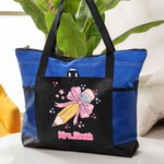Personalized Pink Coquette Bow Pencil Design Tote Bag with Name Large Capacity Travel Accessory Teacher's Day Appreciation Gift for Teacher
