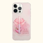 Personalised Pink Coquette Bow Tie Cross Phone Case for iPhone with Name and Initial Birthday Gift for Her