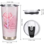 Gobelet Isotherme Personnalisé avec Nom Initiales et Motif Nœud Papillon Coquette Rose Bouteille avec Paille et Brosse Cadeau Anniversaire pour Femme
