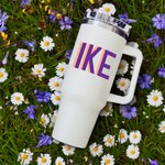 Personalized Multicolour Shadow Monogram Large Capacity 40oz Name Tumbler with Handle Lid and Straw Birthday Party Sport Gift for Her