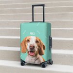 Personalised Pet Photo Multicolour Luggage Cover with Name Fits 18-32 Inches Suitcase Travel Accessories Gift for Travel Lover Pet Lover
