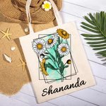 Sac à main en toile avec nom pour la fête des mères Cadeau d'anniversaire pour les femmes