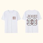 Gepersonaliseerd Honkbal 100% Katoen Korte Mouw Kids Adult T-shirt met Naam en Nummer Verjaardagscadeau voor Honkbal Sportliefhebber