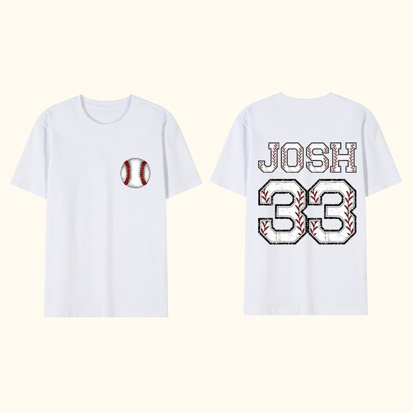 Camiseta personalizada de béisbol 100% algodón de manga corta para niños y adultos con nombre y número Regalo de cumpleaños para los amantes del béisb
