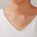 Personalised Minimalist Two Arabic Names Calligraphy Necklace Islam Eid Birthday Anniversary Gift for Couple Best Friend