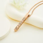 Personalized Engraved 4 Sides Family Bar Necklace with Birth Flower and Text Birthday Anniversary Gift for Women