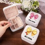 Personalized Coquette Bow Pencil Leather Jewelry Box with Name Portable Teacher Appreciation Back to School Gift for Teachers
