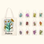 Sac à main en toile avec nom pour la fête des mères Cadeau d'anniversaire pour les femmes