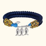 Gepersonaliseerde Vishaak Nautische Geweven Armband met 1-10 Gegraveerde Namen Vaderdag Verjaardagscadeau voor Mannen