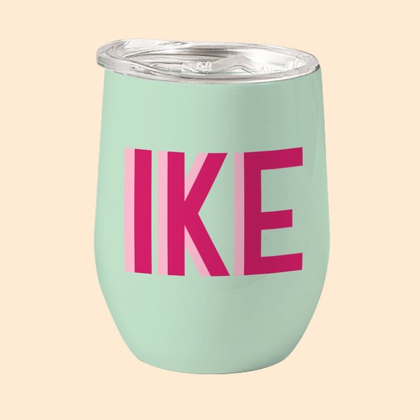 Gobelet 350ml avec Paille Personnalisé avec Monogramme et Ombre Cadeau Anniversaire Fin d'Études pour Femme Homme