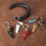 Portachiavi personalizzato con silhouette e marcatura facciale del cavallo con testo e nappina regalo ideale per amanti dei cavalli ed equestri