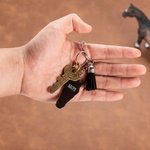 Portachiavi personalizzato con silhouette e marcatura facciale del cavallo con testo e nappina regalo ideale per amanti dei cavalli ed equestri