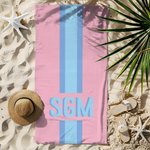 Gepersonaliseerde Sneldrogend Zandvrij Schaduw Monogram Streep Strandlaken en Zak Zomer Vakantie Reisbenodigdheden Verjaardagscadeau voor Haar